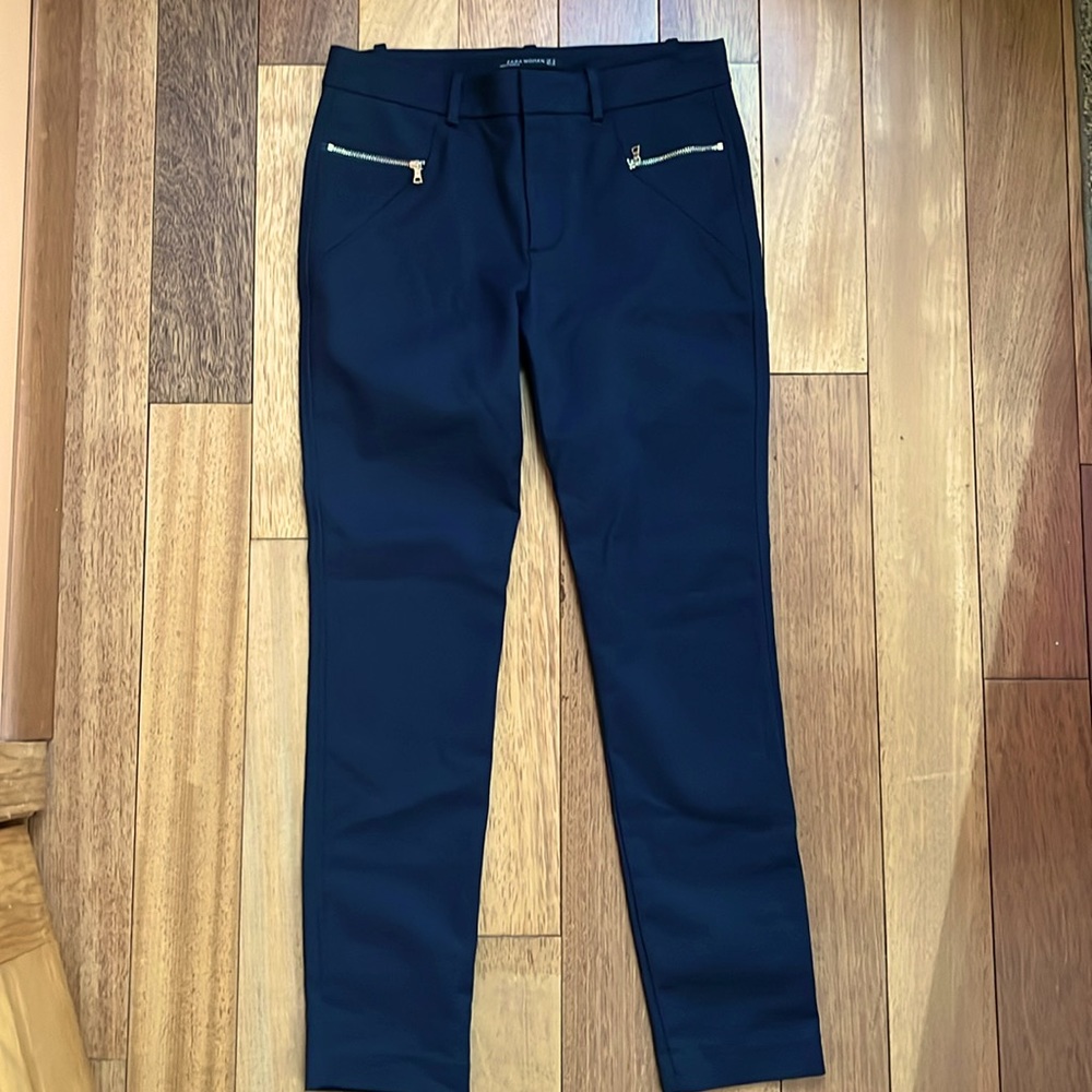 Zara ankle skinny trouser, Navy, sz M